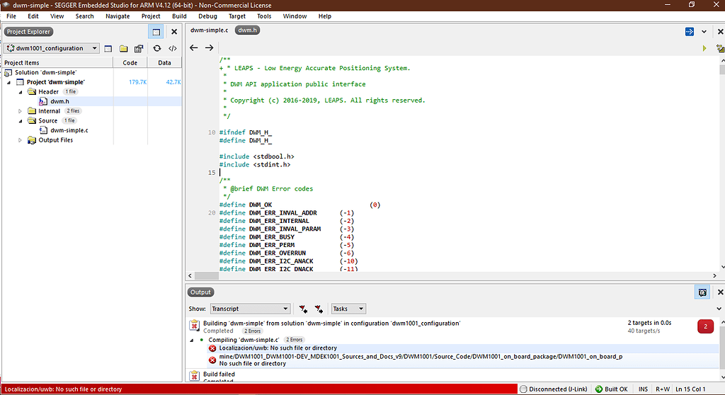 R2 Application Examples Issue opening the Examples in R2 - Ultra-Wideband - Qorvo Tech Forum