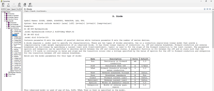 LTspice ideal diode model