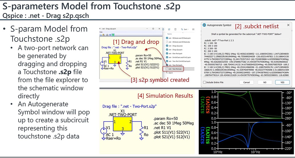 Touchstone File .net Network Parameters simulation with Touchstone .s2p file - QSPICE ...