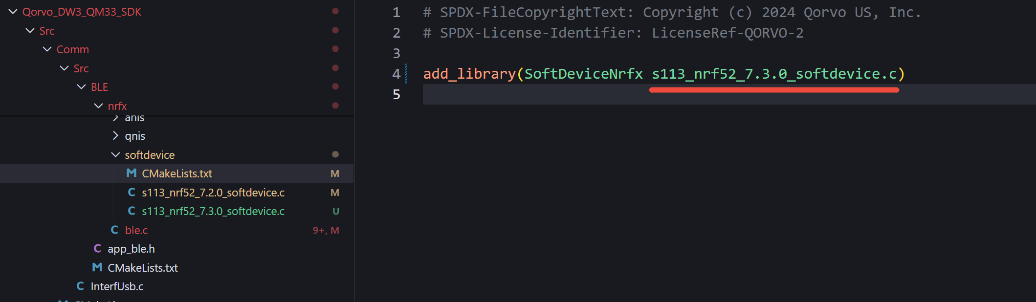 In SDK v1.1.1 QANI example, issues on upgrading softdevice from v7.2.0 ...