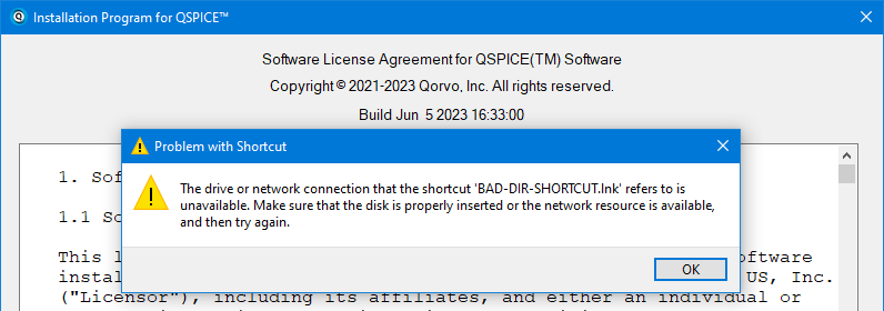 QSPICE_install error_20230606_SHORTER
